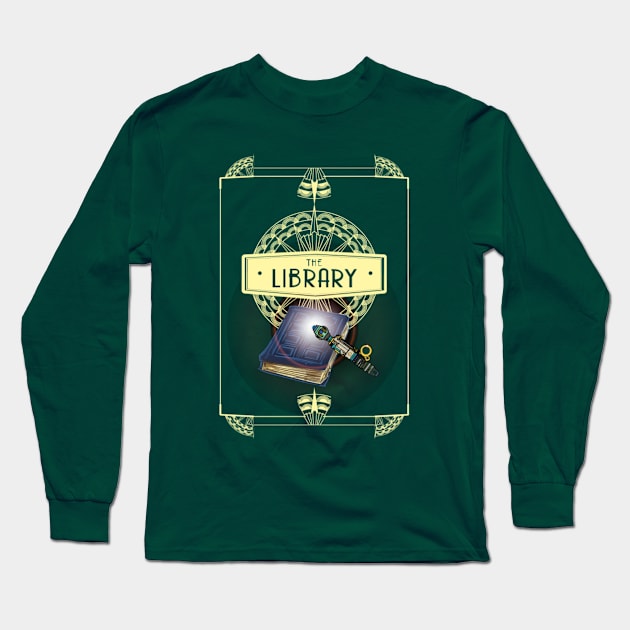 THE LIBRARY GOLD VERSION Long Sleeve T-Shirt by KARMADESIGNER T-SHIRT SHOP